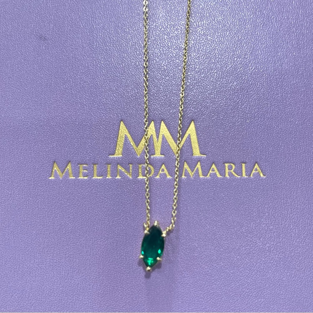 Melinda Maria Emerald Monarch Marquis necklace